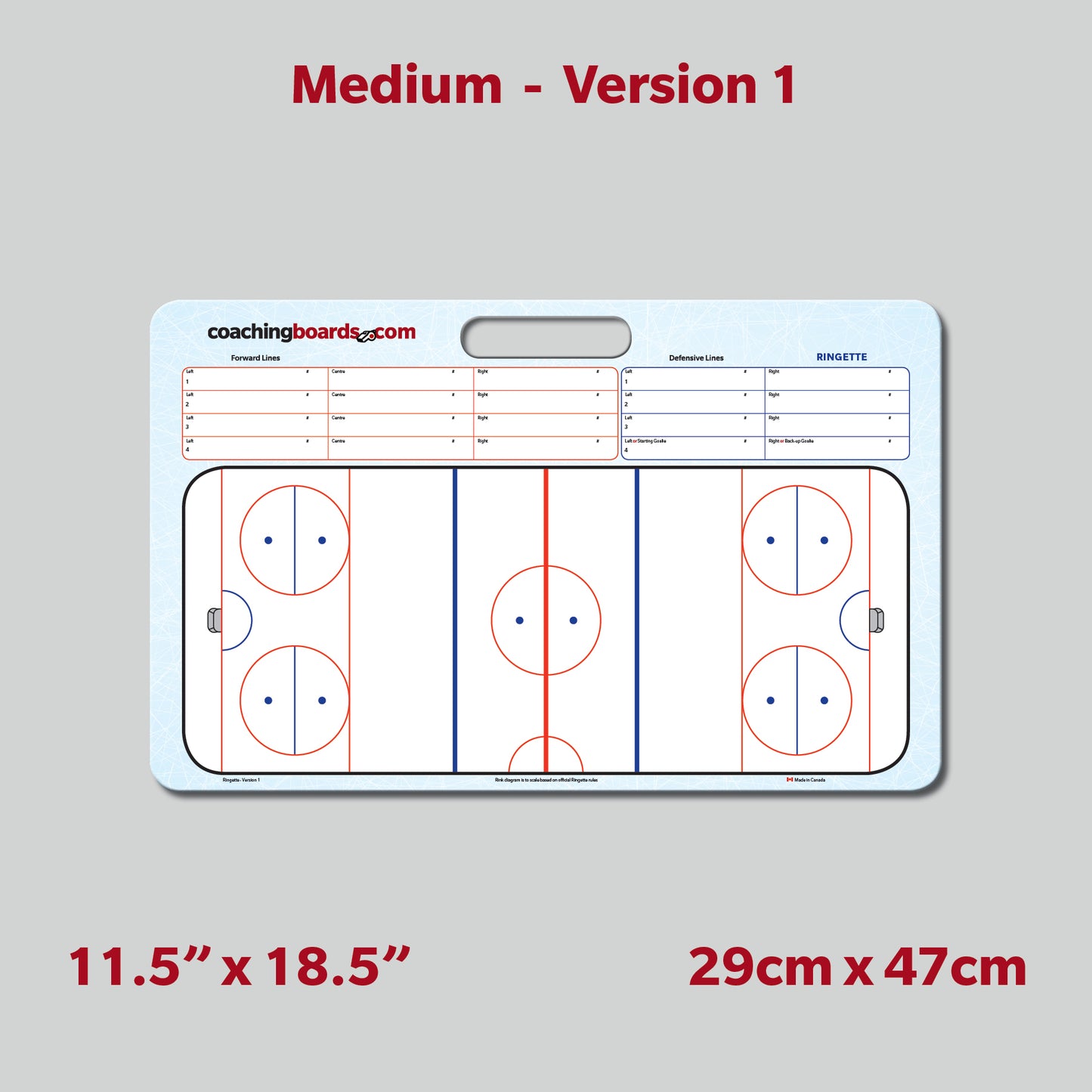 Dry Erase Ringette Coaching Board - Medium - V1