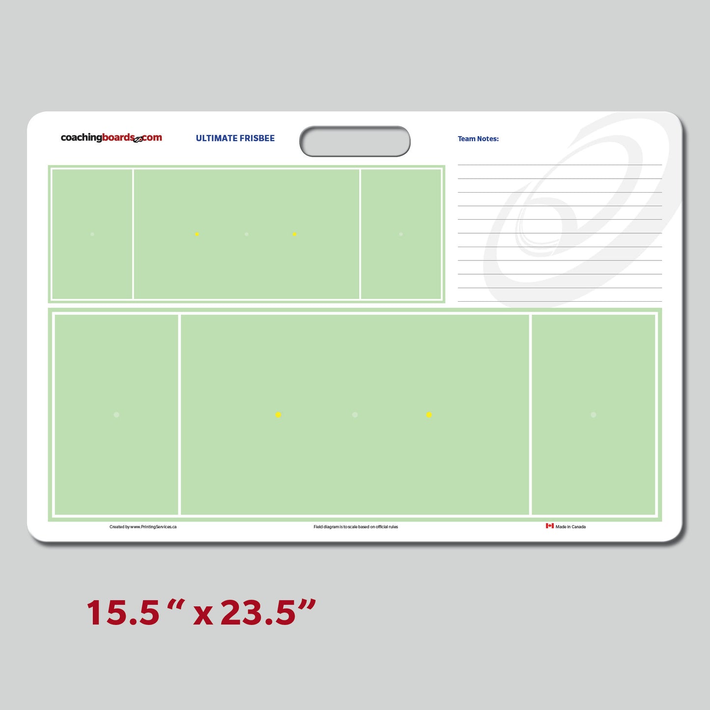 Ultimate Frisbee Dry Erase Coaching Board - Large
