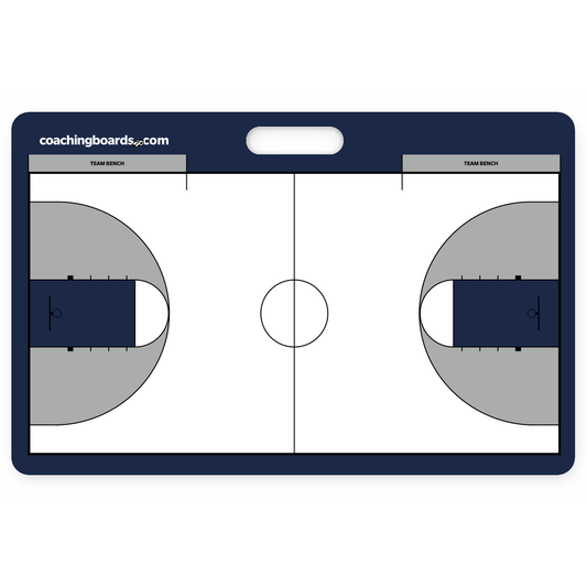Navy / White NCAA basketball dry erase coaching board - Large