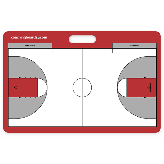 Red / White NCAA basketball dry erase coaching board - Large