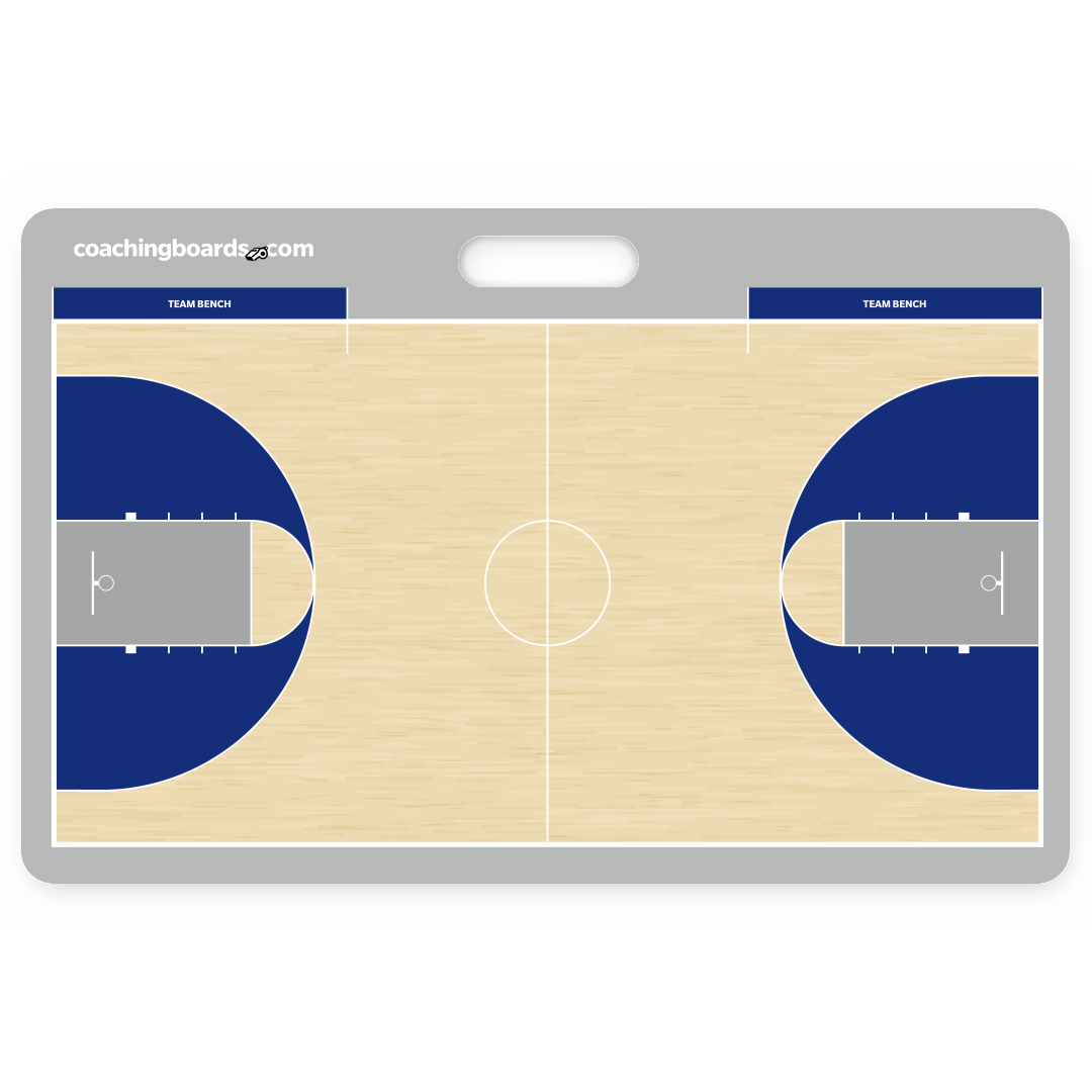 Royal / White NCAA basketball dry erase coaching board - Large
