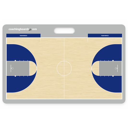 Royal / White NCAA basketball dry erase coaching board - Large