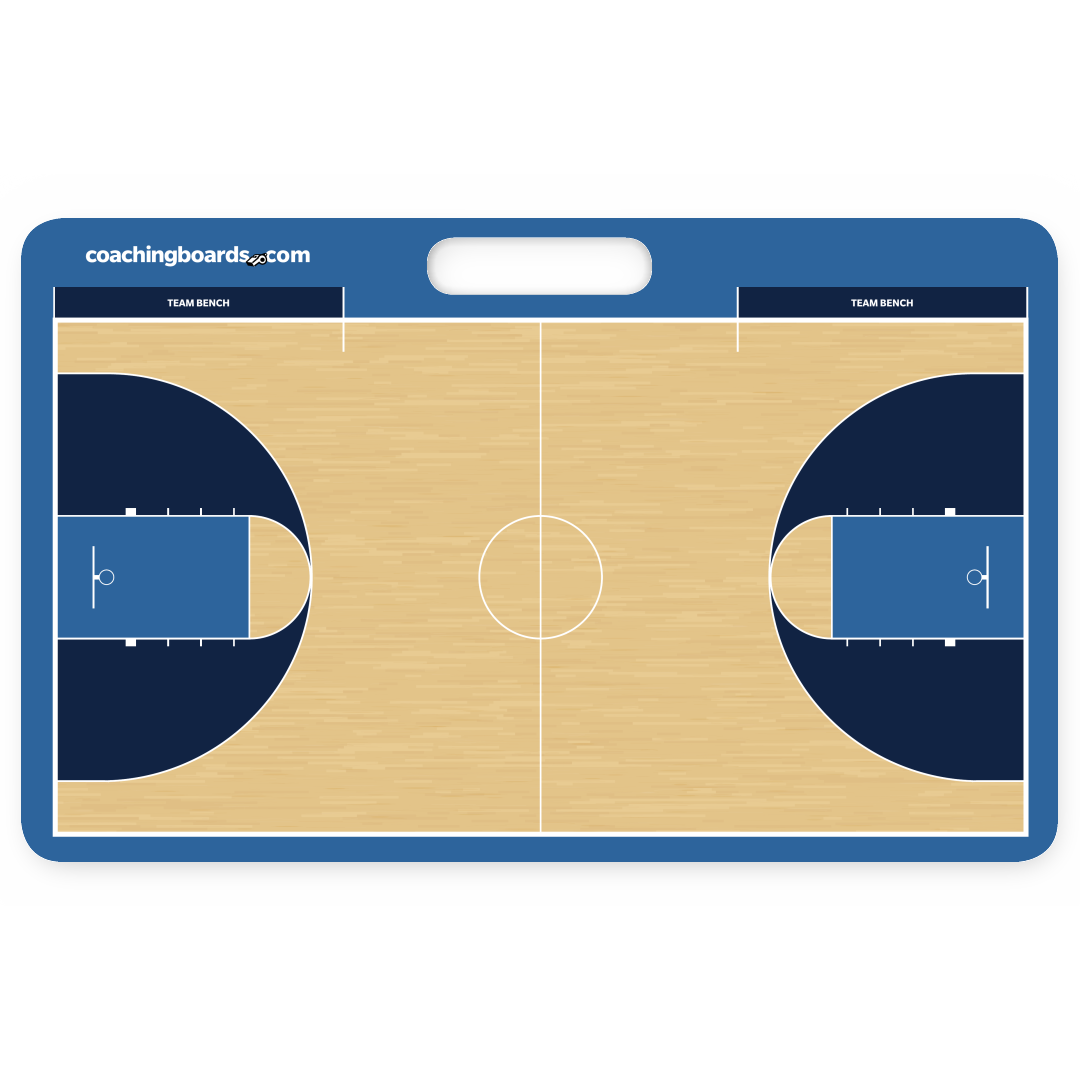 Navy / Light Blue NCAA basketball dry erase coaching board - Medium