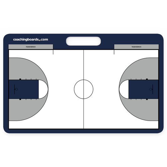 Navy / White NCAA basketball dry erase coaching board - Medium