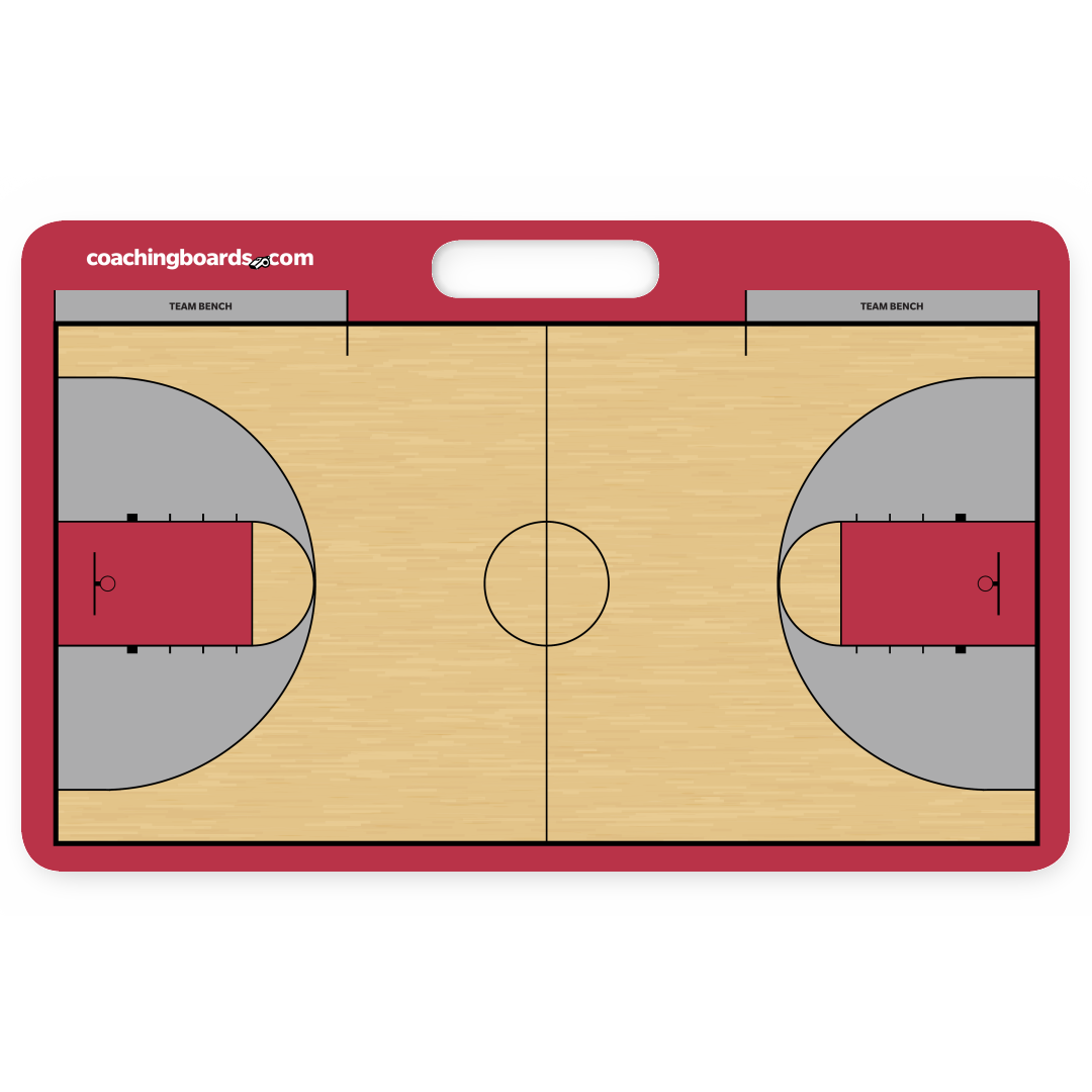 Red / Black NCAA basketball dry erase coaching board - Medium