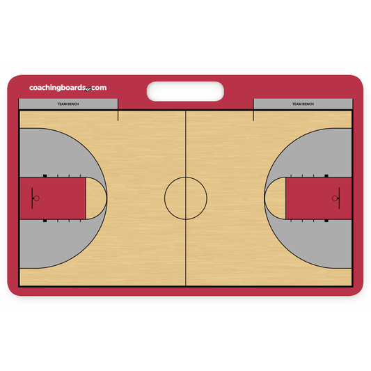 Red / Black NCAA basketball dry erase coaching board - Medium