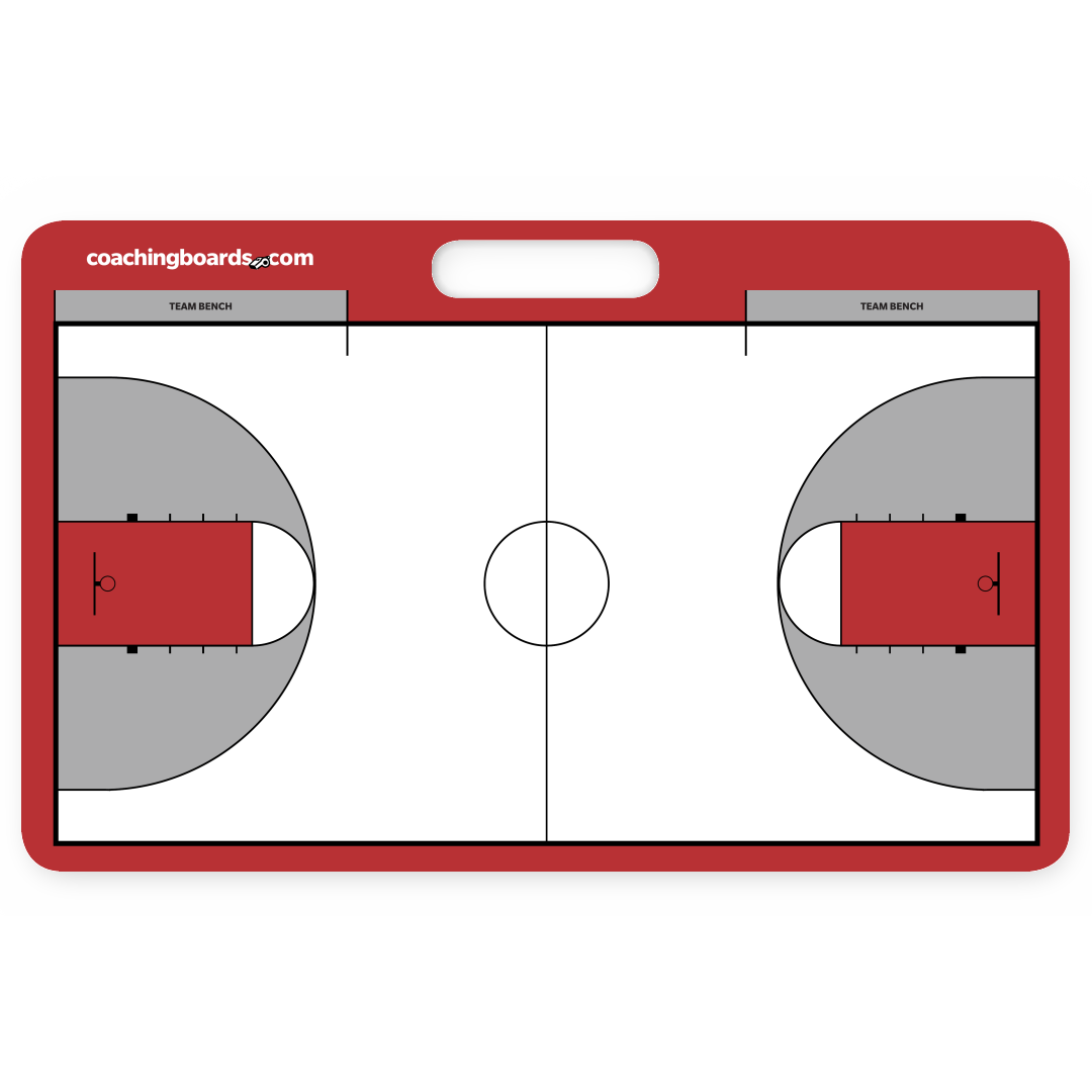 Red / White NCAA basketball dry erase coaching board - Medium