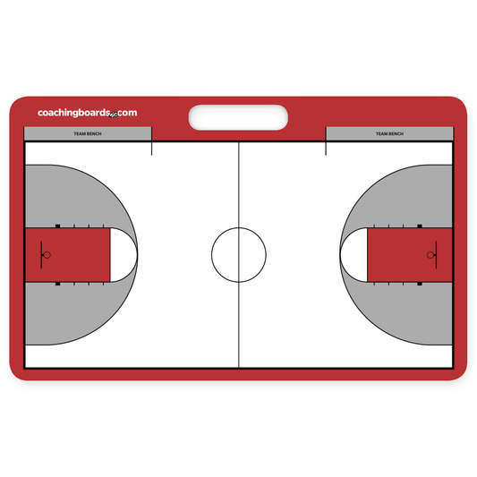 Red / White NCAA basketball dry erase coaching board - Medium