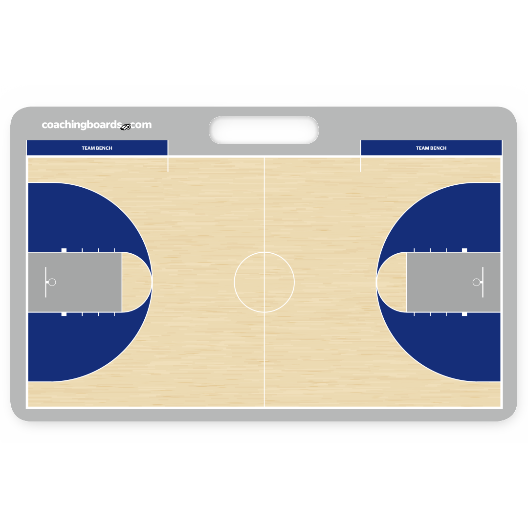 Royal / White NCAA basketball dry erase coaching board - Medium