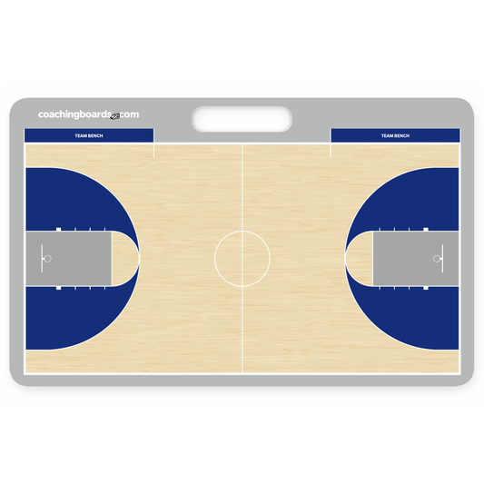 Royal / White NCAA basketball dry erase coaching board - Medium