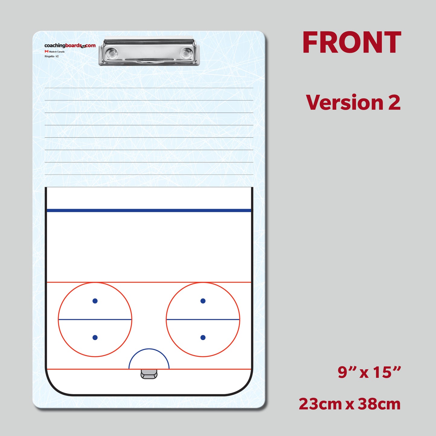 Ringette 2-Sided Dry Erase Coaching Clipboard - V2