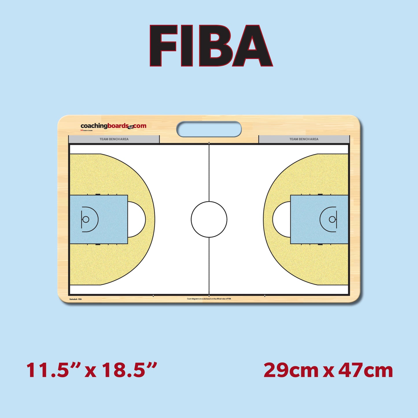 Dry Erase Basketball Coaching Boards -Medium - FIBA