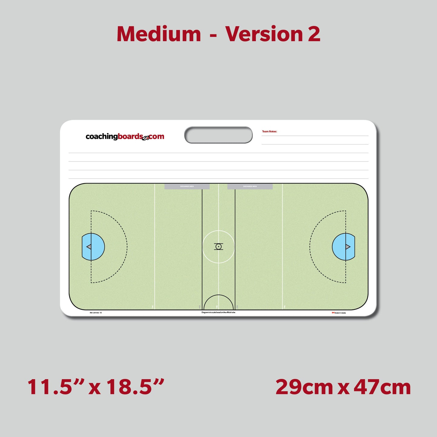 Indoor Box Lacrosse Dry Erase Coaching Board - Medium - V2