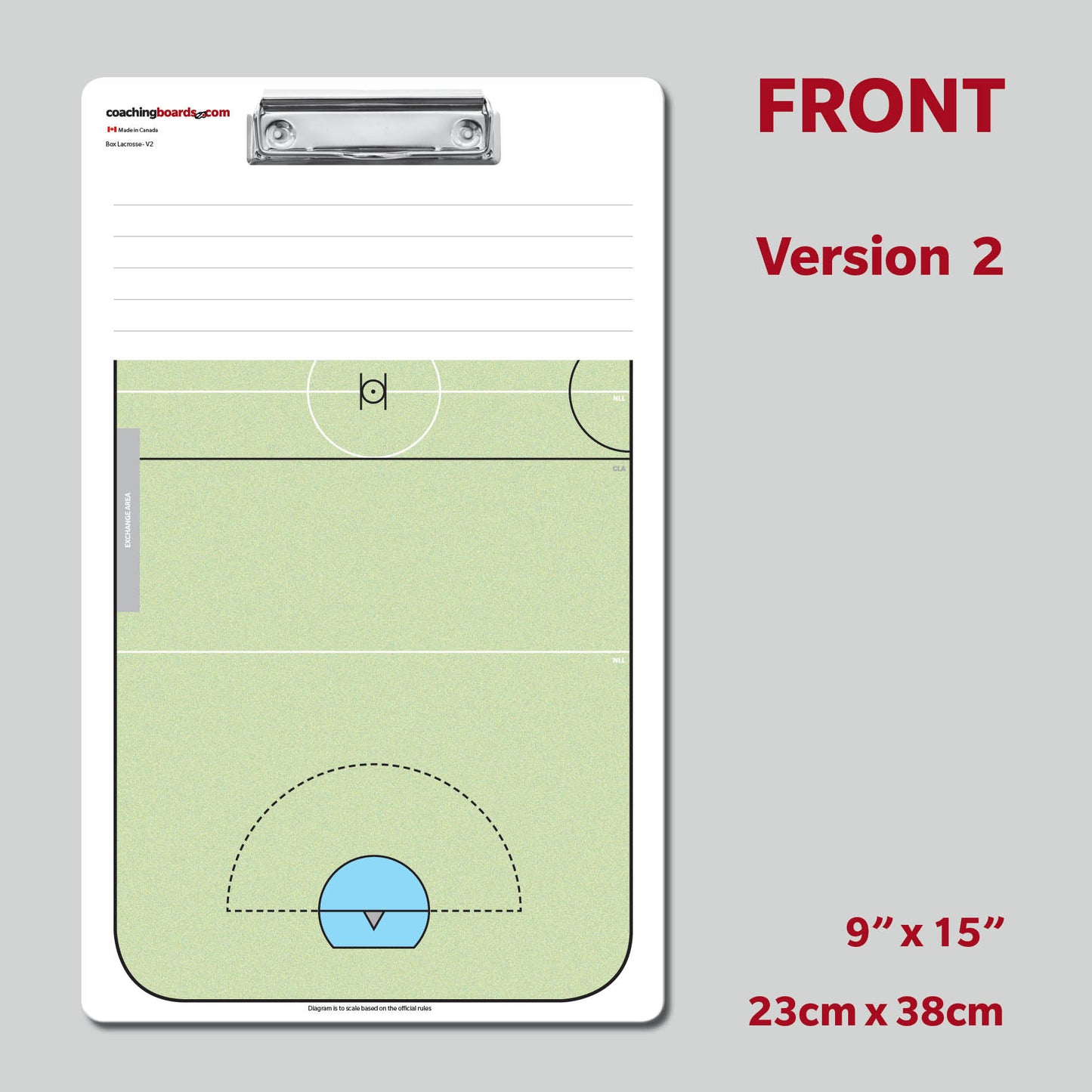 Indoor Box Lacrosse Dry Erase Coaching Clipboards - V2