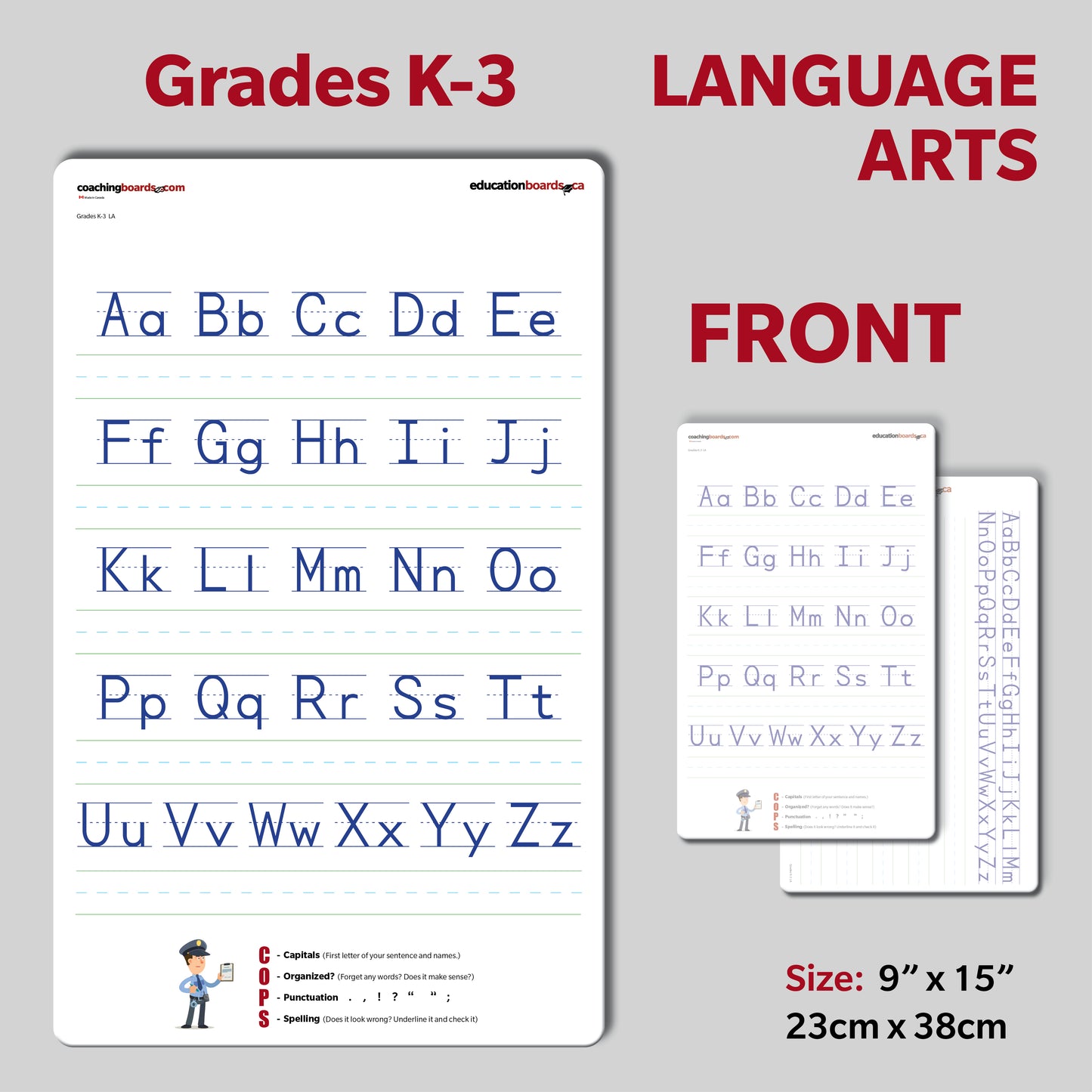 Language Art Small Education Board Grades K,1,2,3