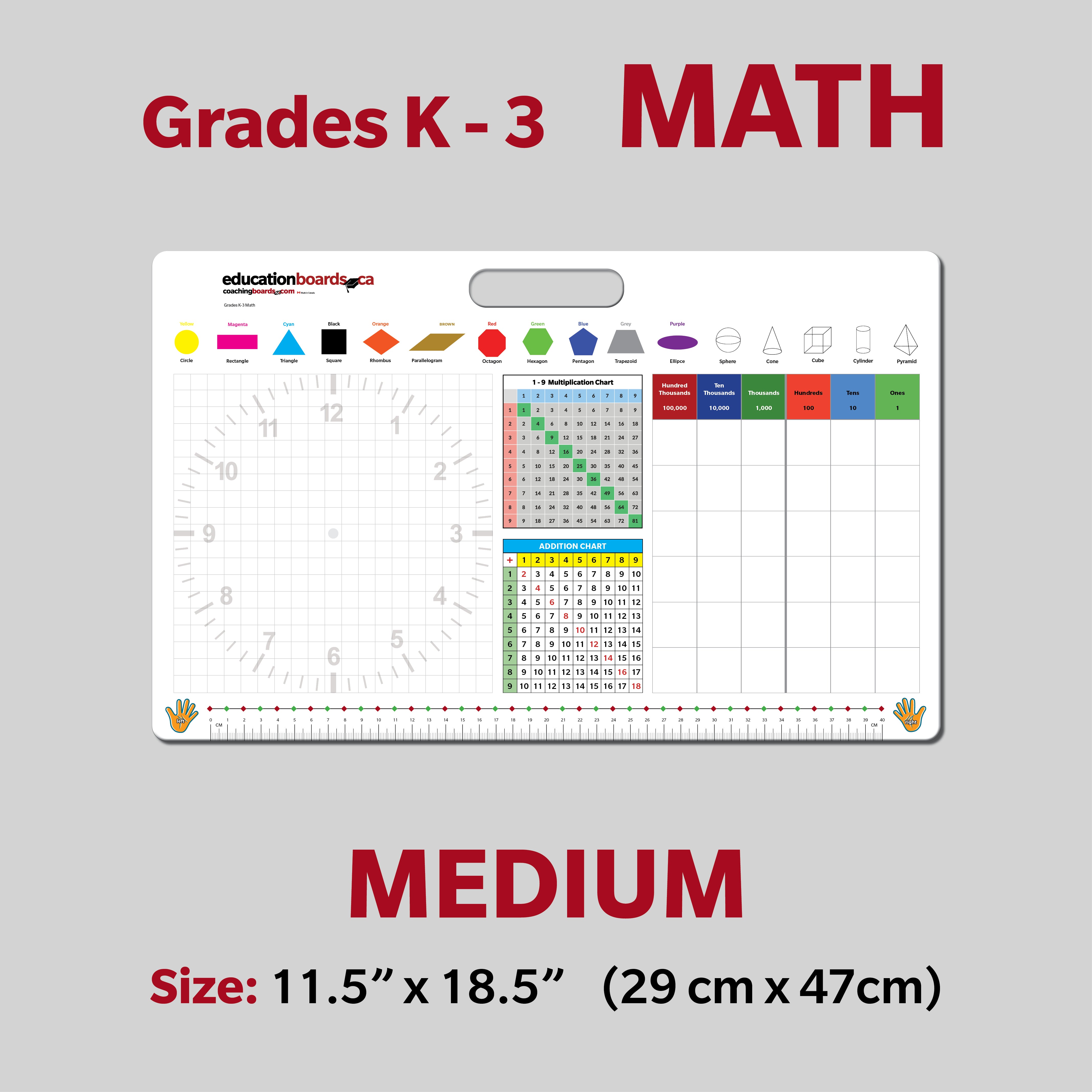 Master Math Board Math Education Boards Medium Grades K,1,2,3 | Coaching Boards ...