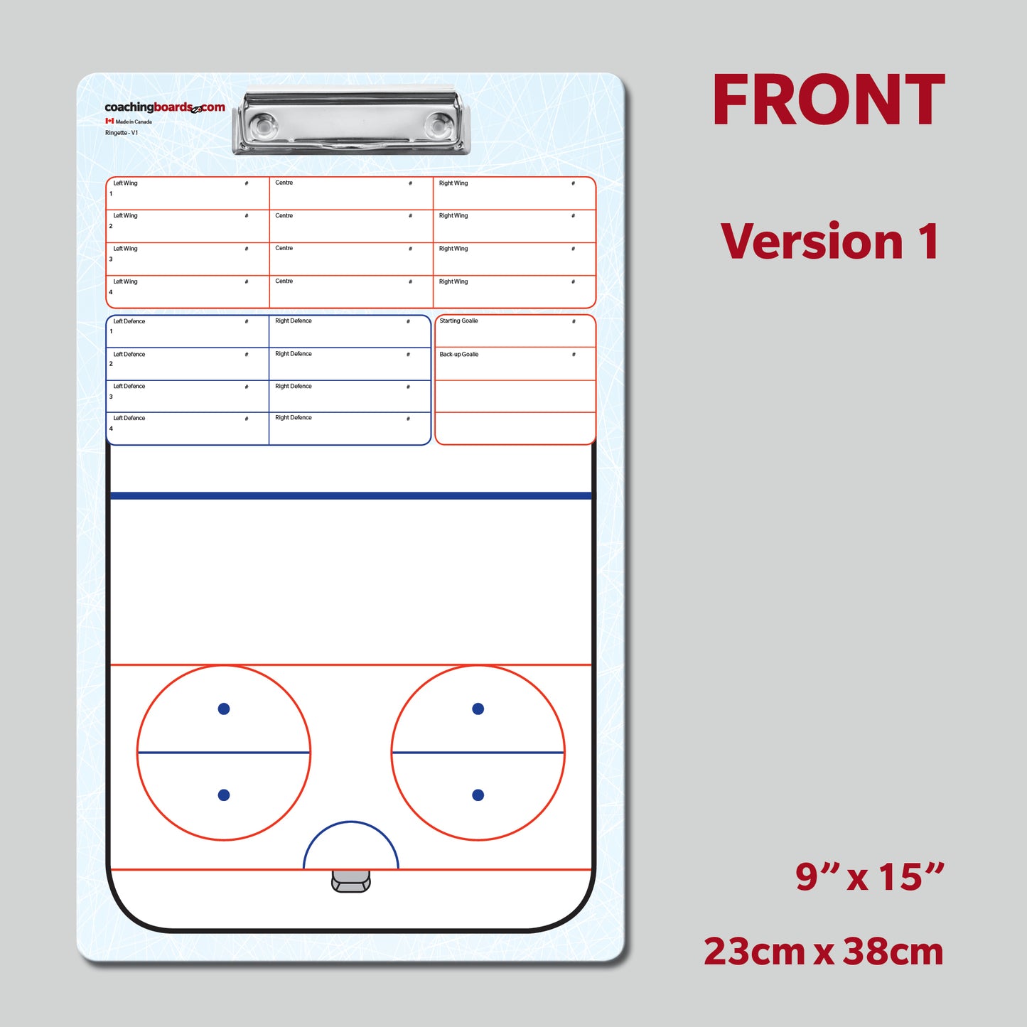 Ringette 2-Sided Dry Erase Coaching Clipboard